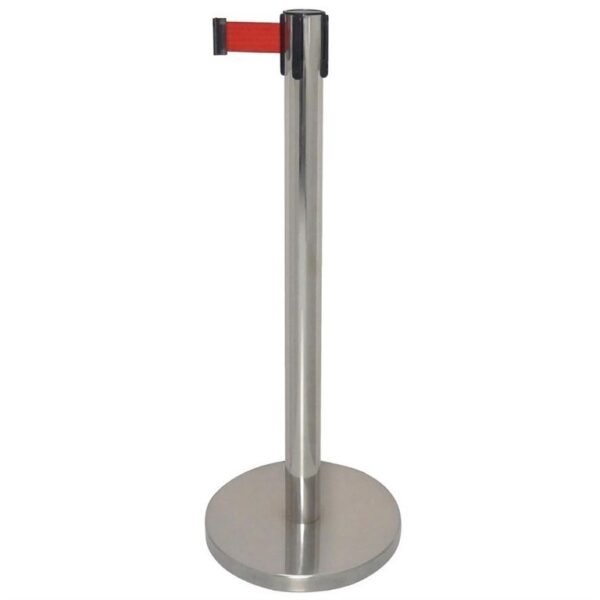 Barrière en inox à sangle rétractable rouge 3m Bolero