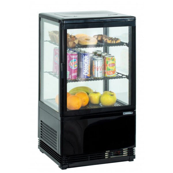 Mini vitrine noire réfrigérée positive de comptoir 58L