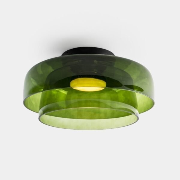 Plafonnier verre vert LED CCT Levels 2 bodies Ø 32cm et 42cm