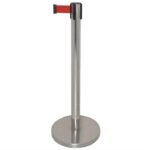 Barrière en inox à sangle rétractable rouge 3m Bolero