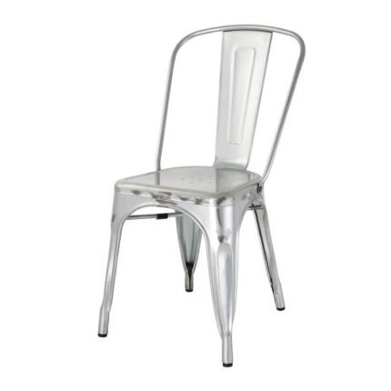 Chaise bistrot en acier gris design Bolero