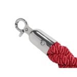 Cordon torsadé rouge et inox pour poteau d'accueil 2,5m