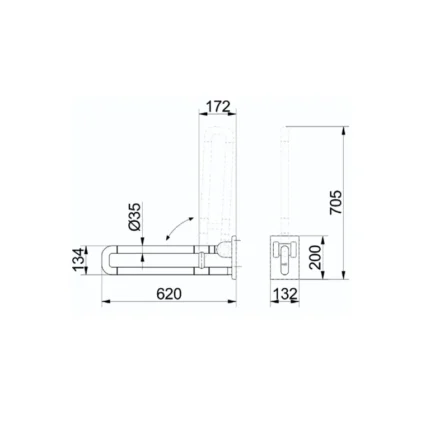Barre d'appui inox et nylon