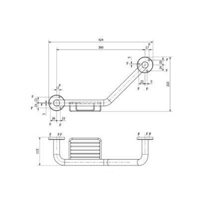 Barre de soutien coudée