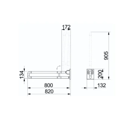 Barre d'appui pliable