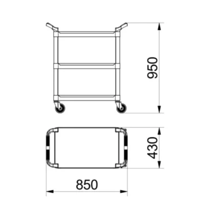 Chariot de service à roulettes