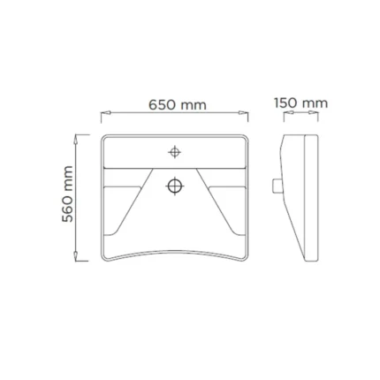 Ensemble lavabo PMR inclinable manuellement avec console acier blanche