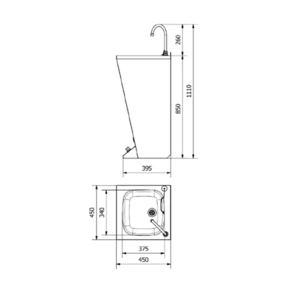 Lave-mains double pédale