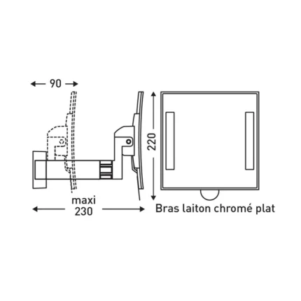 Miroir articulé lumineux