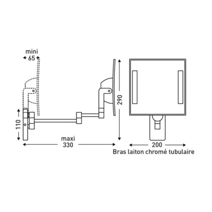 Miroir grossissant LED