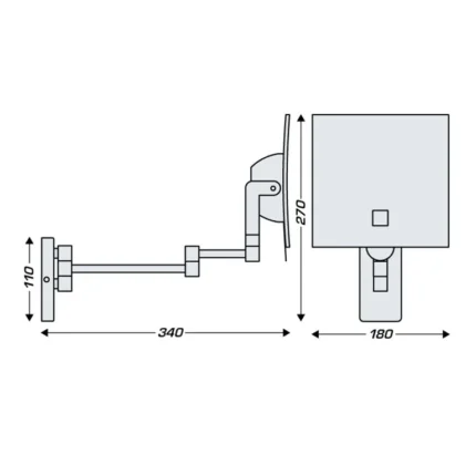 Miroir bras tubulaire