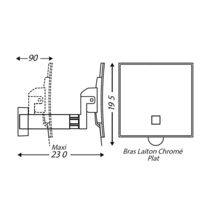 Miroir mural carré design