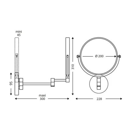 Miroir hôtel double face
