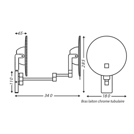 Miroir articulé LED