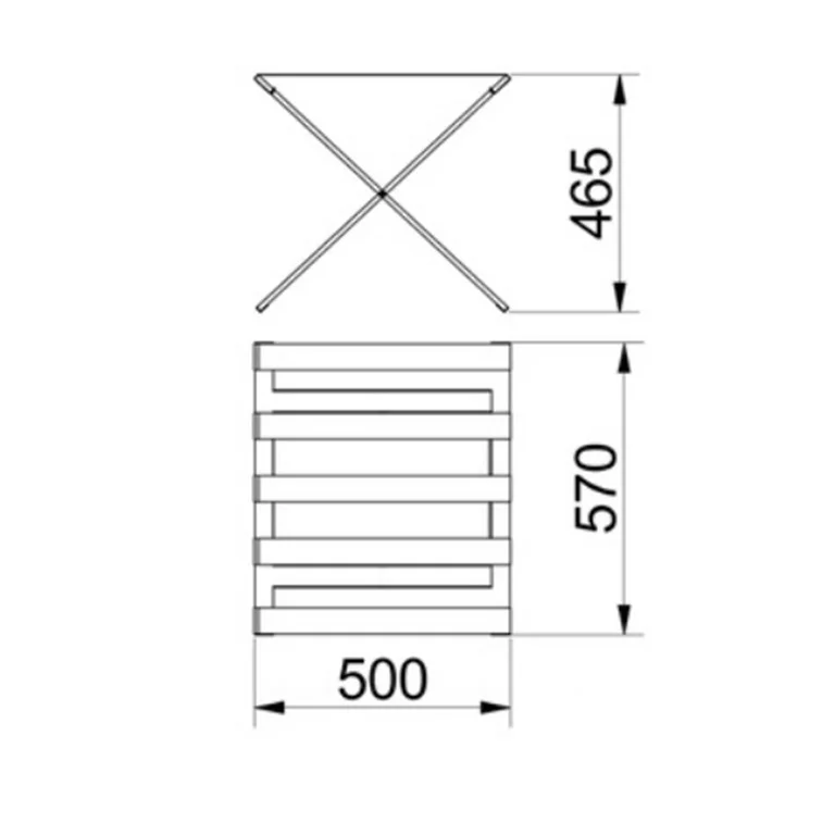 Dimensions porte bagages en inox sans dosseret - www.cashotel.fr