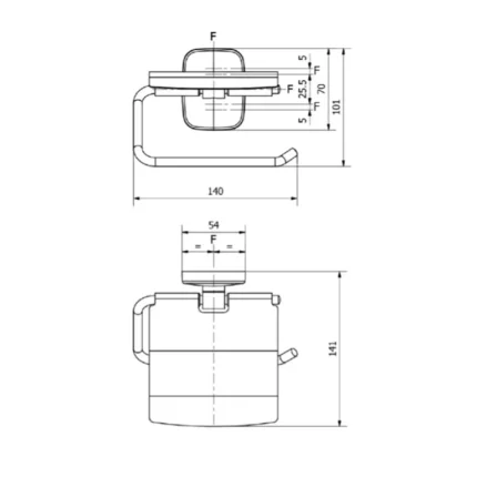 Dérouleur papier wc zinc