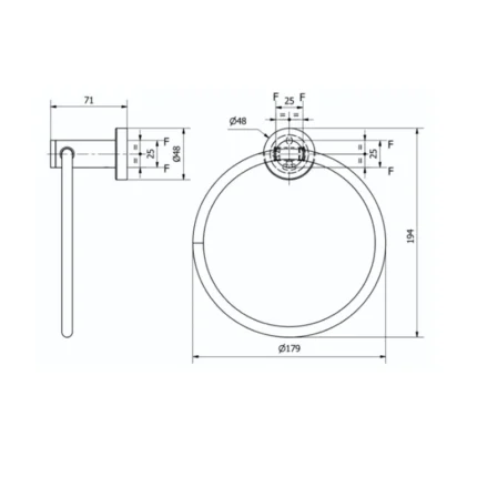 Porte-serviettes rond inox