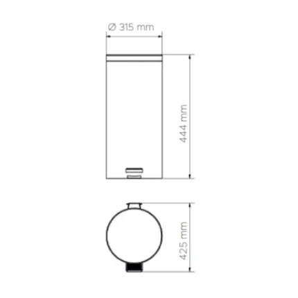 Poubelle acier inoxydable 30L