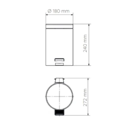 Poubelle acier inoxydable 3L