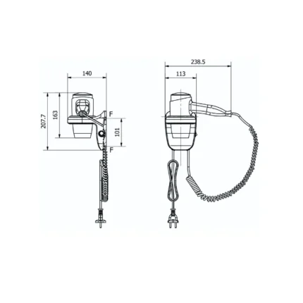 Sèche cheveux avec support