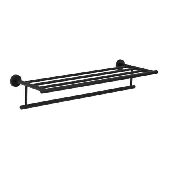 Étagère noire à serviettes