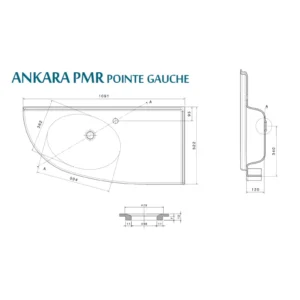 Lavabo PMR antibactérien ISO 846 A pour centres hospitaliers Ankara