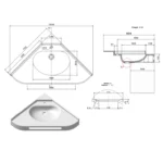 Vasque d'angle PMR design