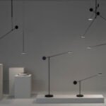 Lampadaire noir à LED design Invisible 165cm