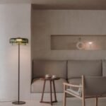 Lampadaire verre vert LED intensité variable Levels 2 bodies