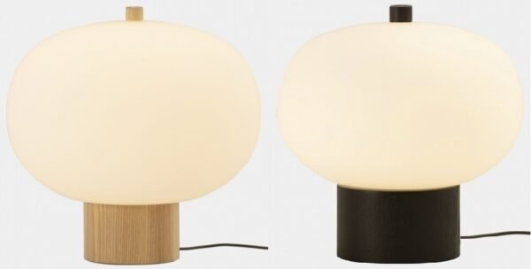 Lampe à poser LED en bois et verre Ilargi Ø24cm