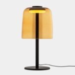 Lampe à poser verre ambré LED intensité variable Levels Ø22cm