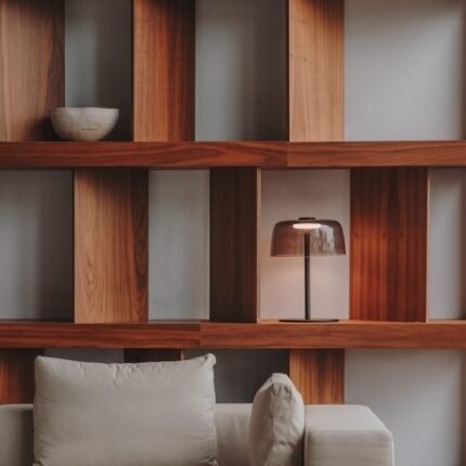 Lampe à poser verre fumé LED intensité variable Levels Ø32cm