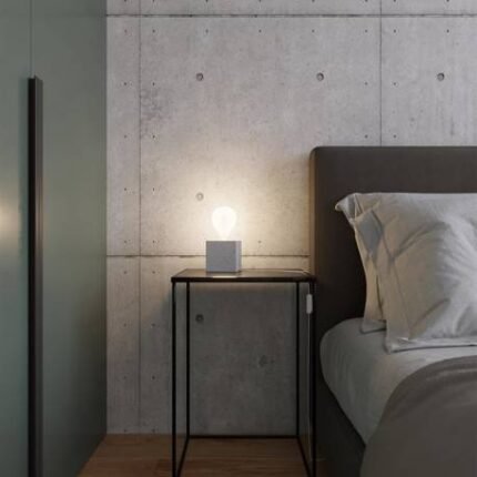 Lampe de table cube en béton Ariz 10cm E27