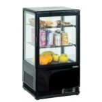 Mini vitrine noire réfrigérée positive de comptoir 58L