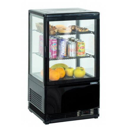Mini vitrine noire réfrigérée positive de comptoir 58L