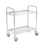 Petit chariot de service en inox 2 plateaux Vogue