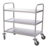 Petit chariot de service en inox 3 plateaux Vogue