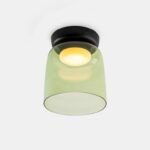 Plafonnier verre vert LED intensité variable Levels Ø22cm