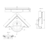 Lave-mains d'angle PMR compact en composite blanc antibactérien