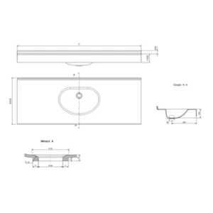 Double vasque PMR Sevilla 1800mm pour sanitaires collectifs accessibles