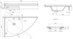 Vasque PMR en angle droit