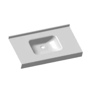 Plan vasque PMR Roma rectangulaire en composite blanc haute résistance pour collectivités et ERP