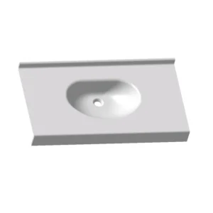 Plan vasque rectangulaire PMR Sevilla en composite blanc suspendu pour accessibilité handicapé