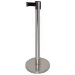 Poteau en inox à sangle rétractable noire 3m Bolero