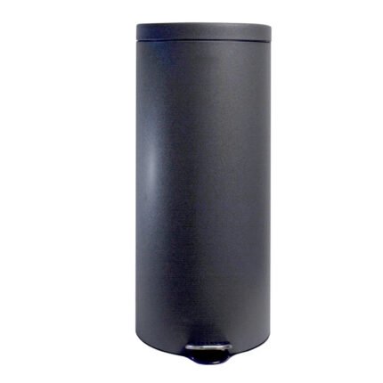 Poubelle ronde à pédale 30L métal granite Frandis