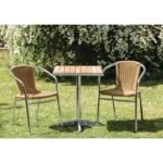 Table carrée en Frêne et aluminium