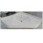 Plan vasque d'angle PMR Paris 75cm symétrique en composite blanc antibactérien
