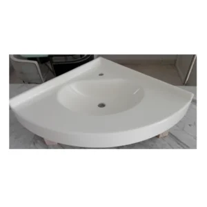 Petit lavabo d'angle PMR en composite blanc antibactérien pour hôpital