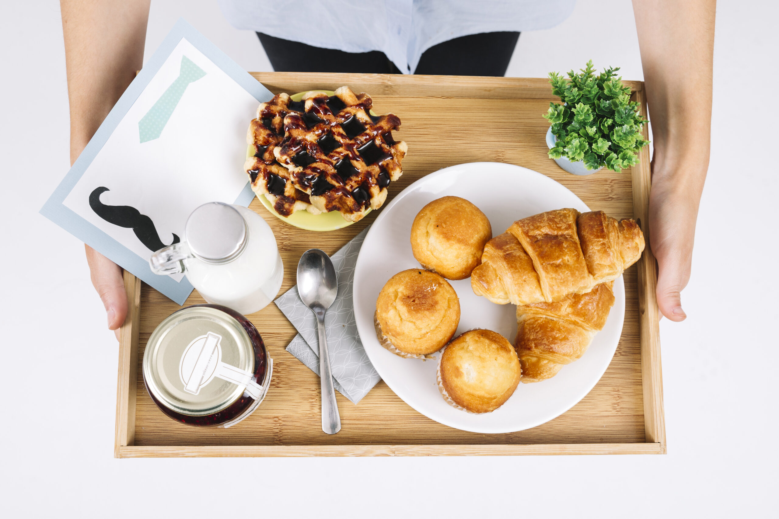 plateau petit déjeuner – équipement de chambre d’hôtel