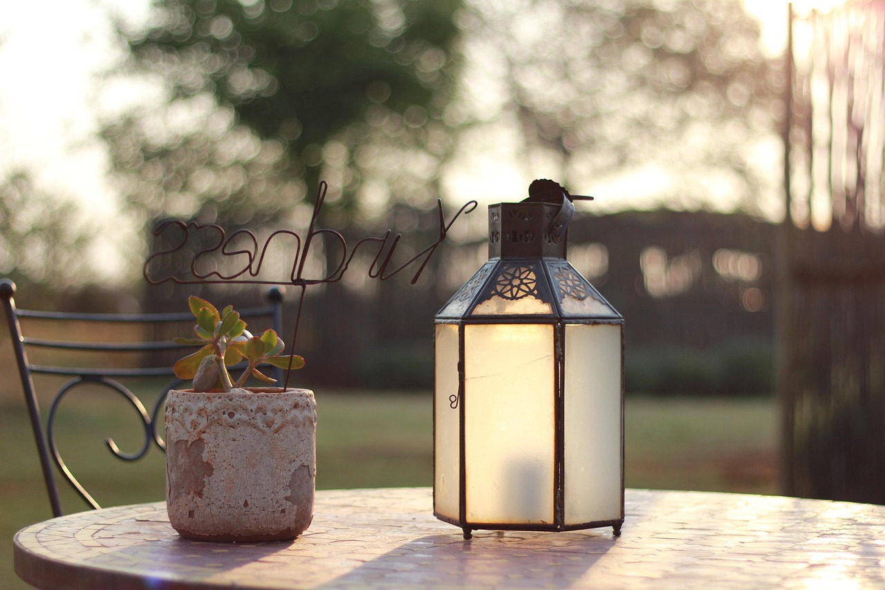 lampe de table extérieure